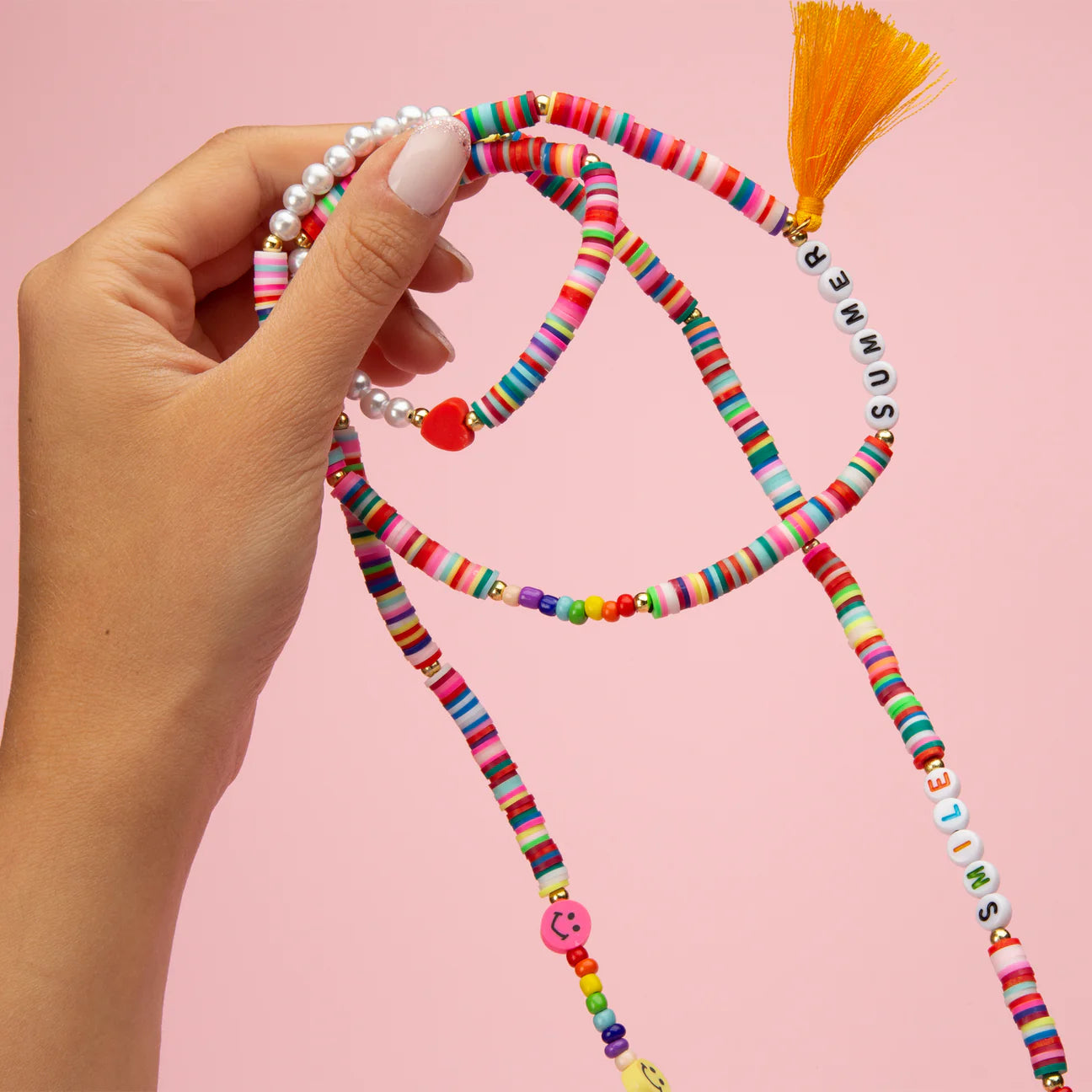 Laccio da collo da 60cm con perline, universale per smartphone