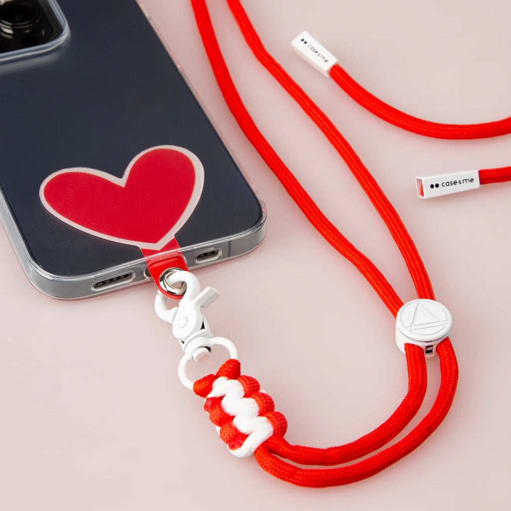 Laccio da collo universale per smartphone con placchetta a forma di cuore