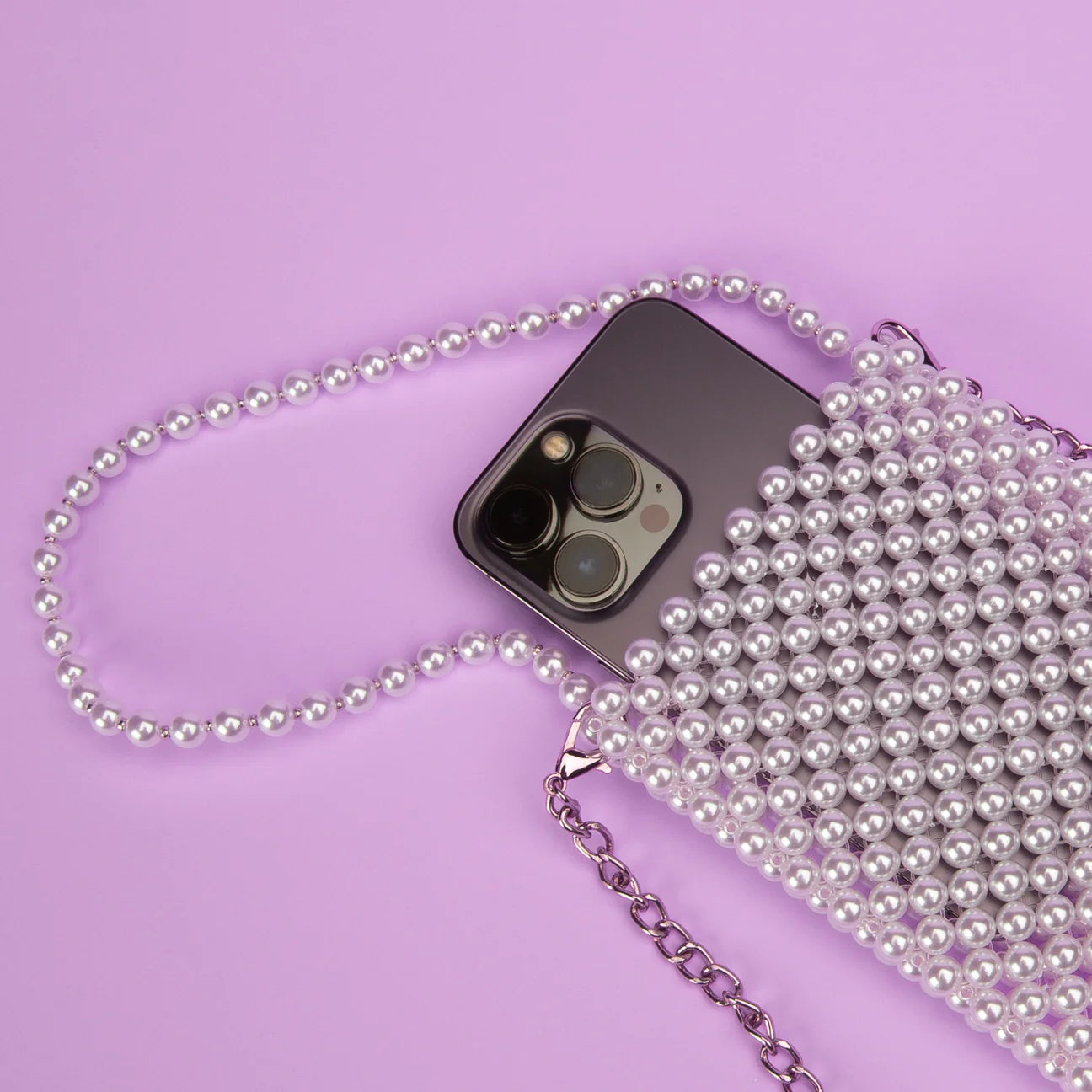 Borsa porta smartphone universale con perline